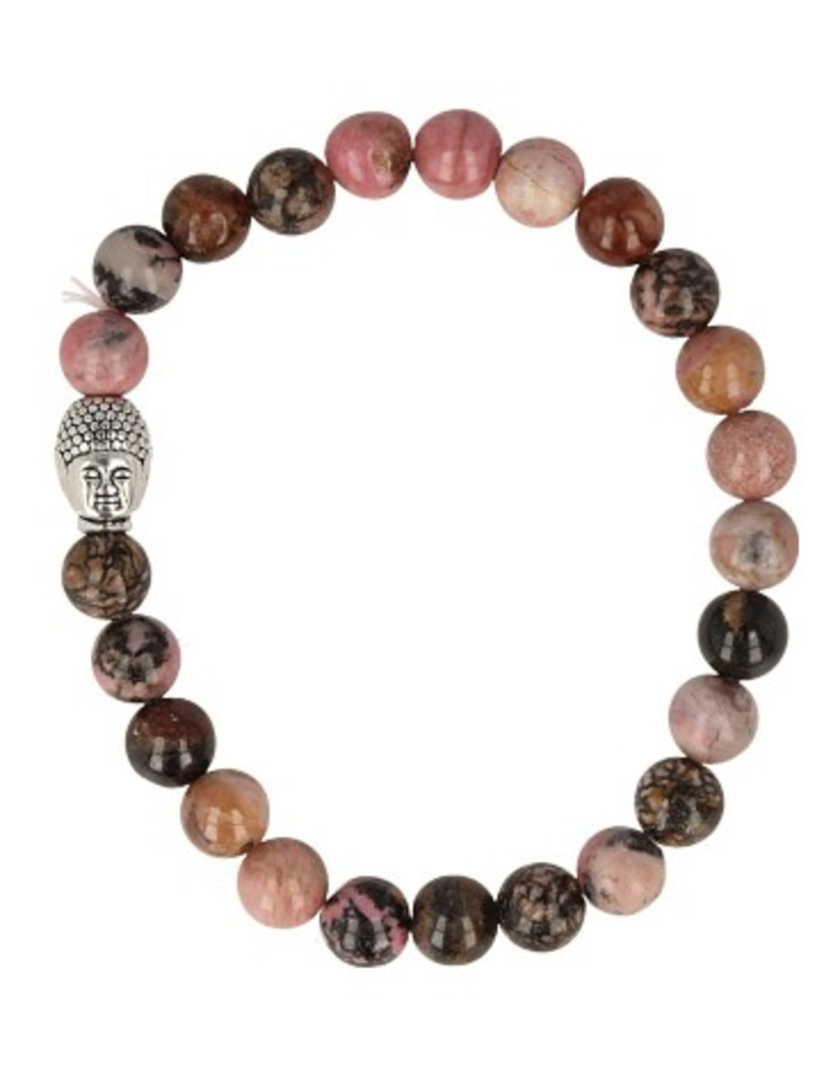 Rhodoniet kralen armband boeddha mannen