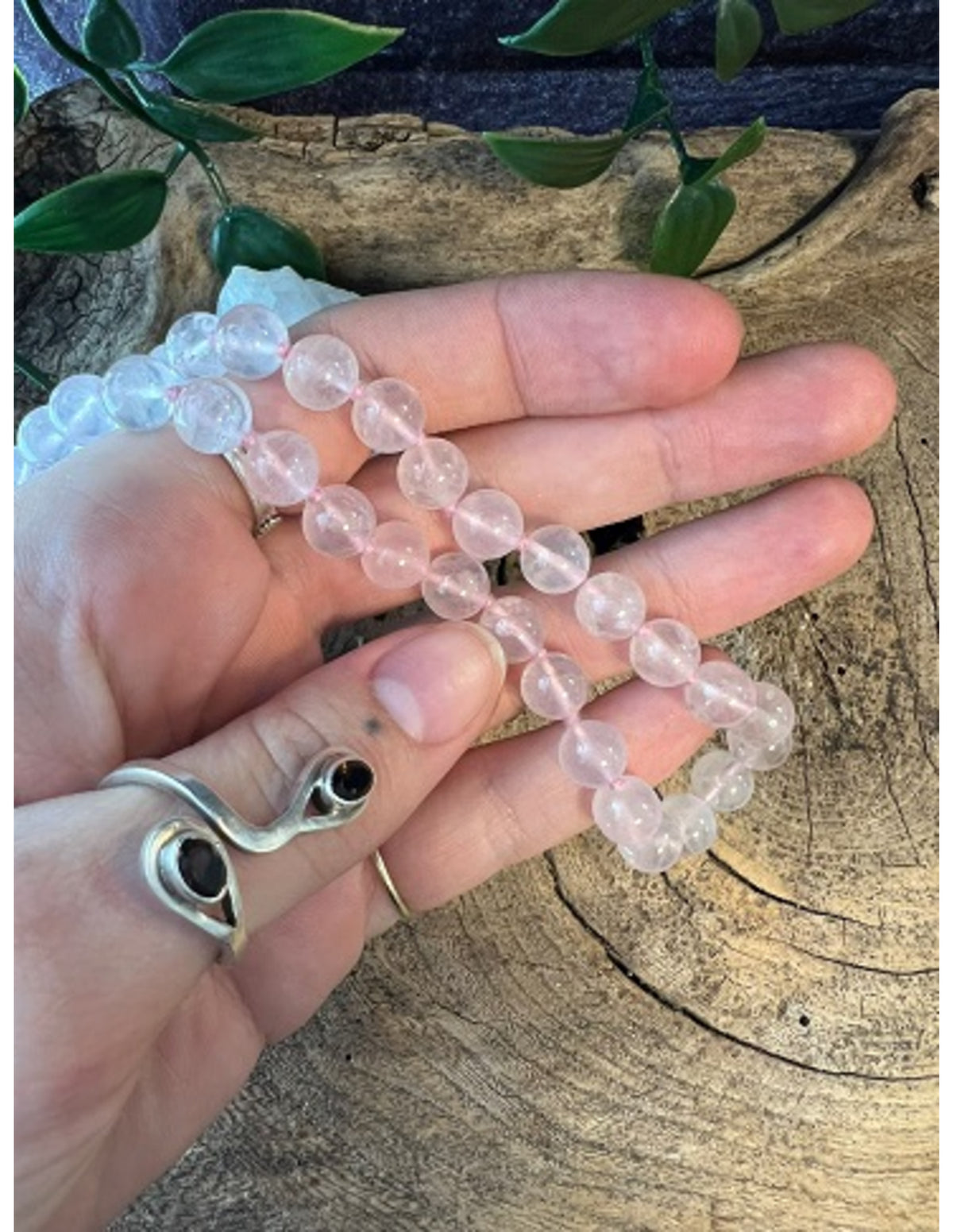 Roze kwarts 8mm kralen ketting 80 cm