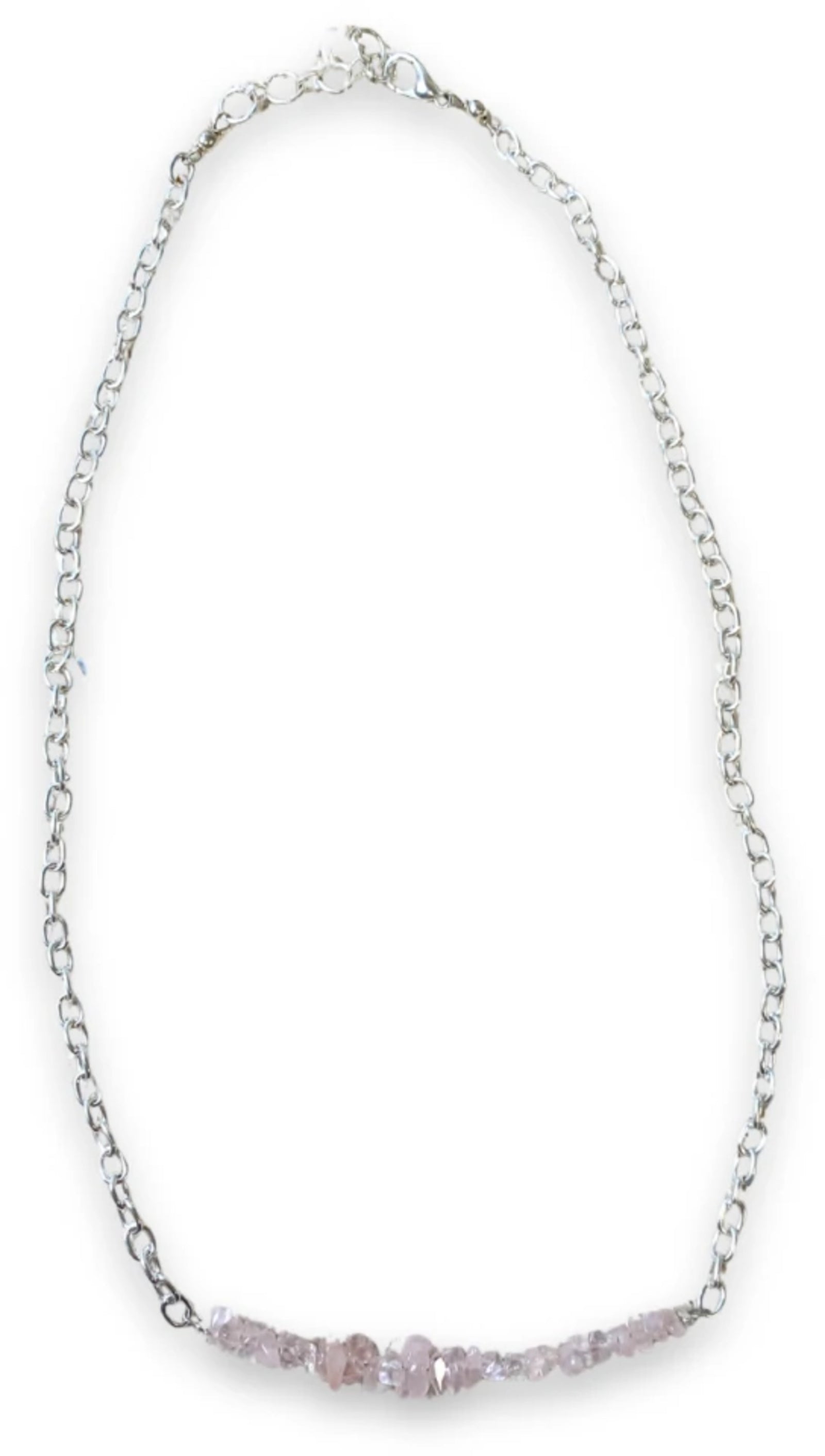 Roze kwarts bar ketting