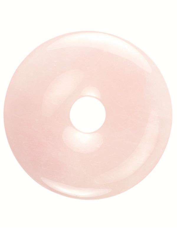 Roze kwarts edelsteen donut 40 mm Hanger