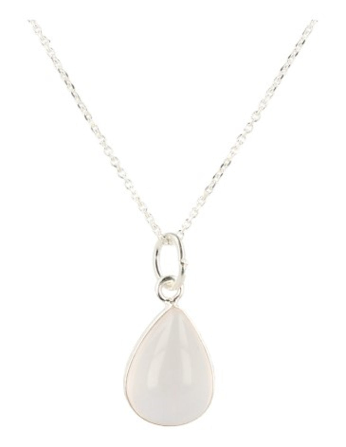 Roze kwarts druppel sieraden set zilver
