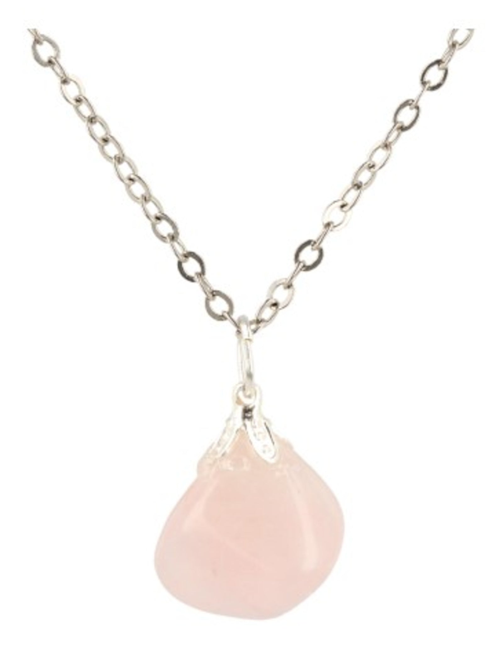 Roze kwarts edelsteen hanger