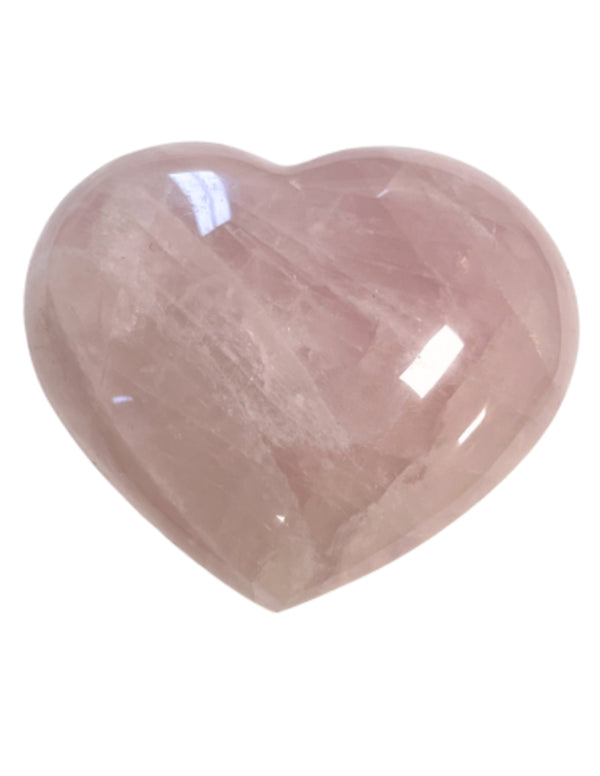 Roze kwarts edelsteen hart 300-400 gram