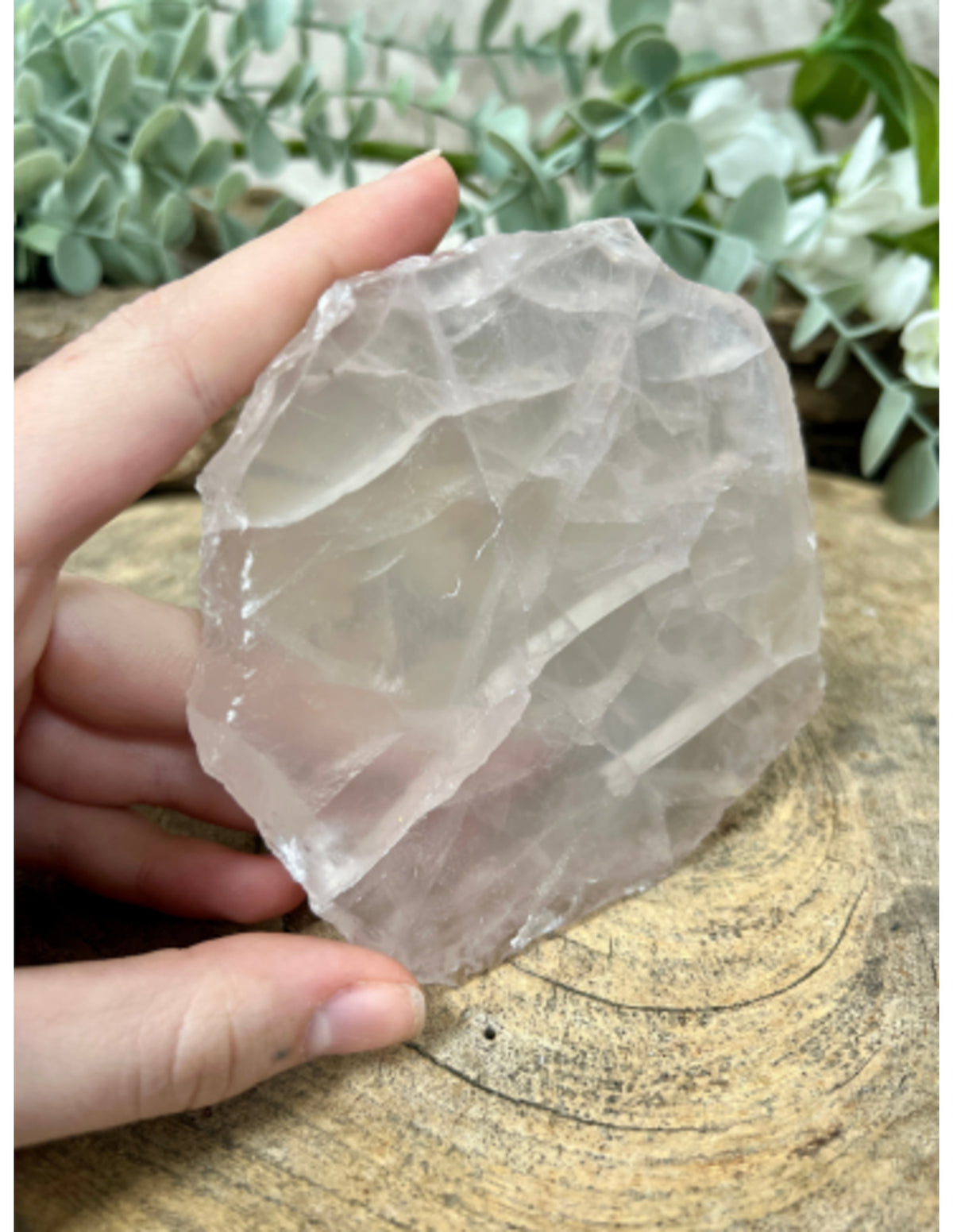 Roze kwarts edelsteen schijf nr.14