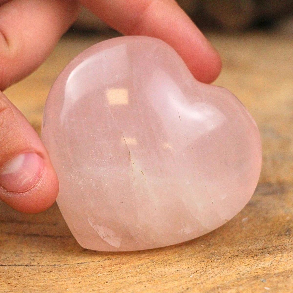 Roze kwarts hart 70-100 gram