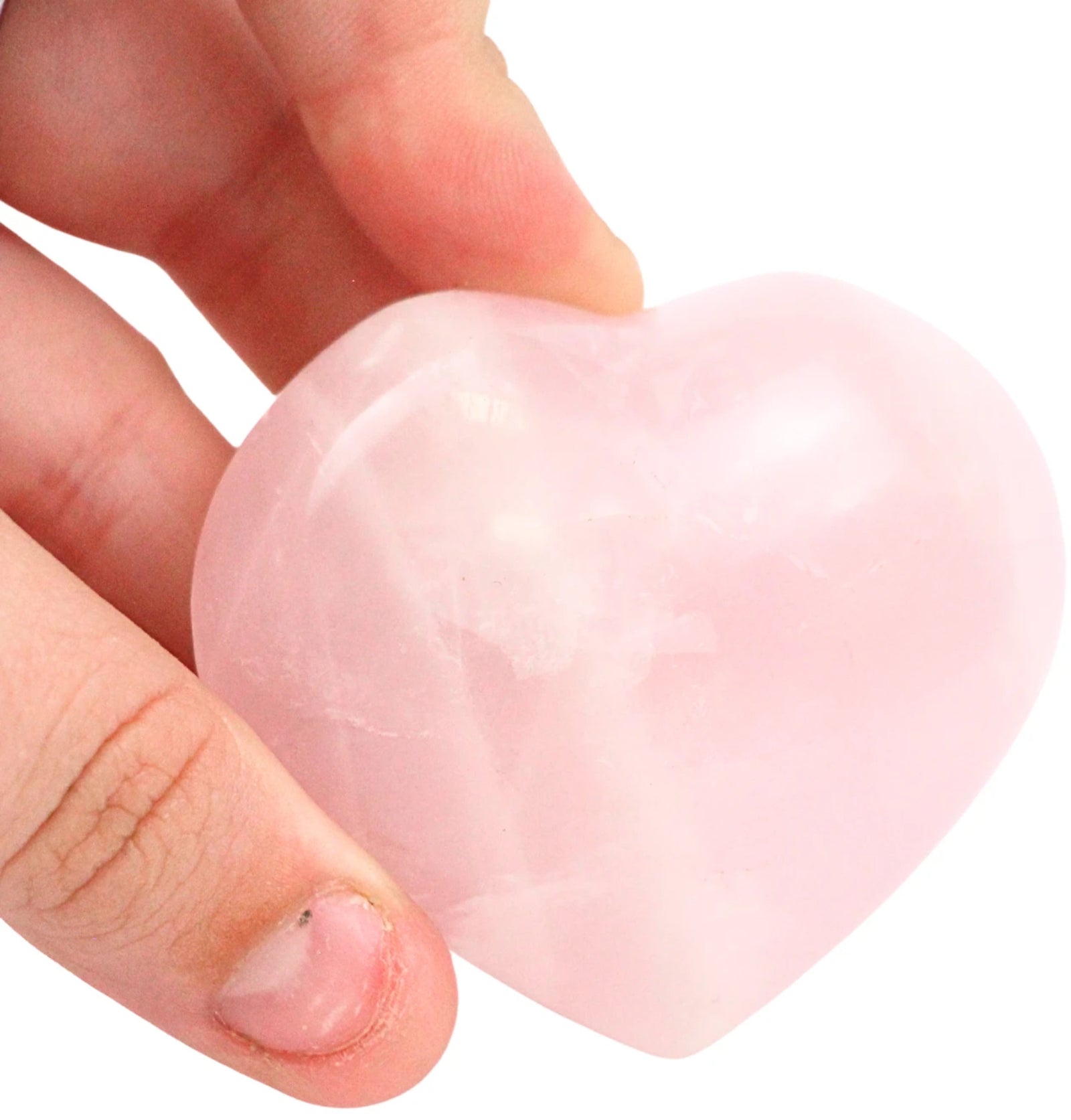 Roze kwarts hart 70-100 gram