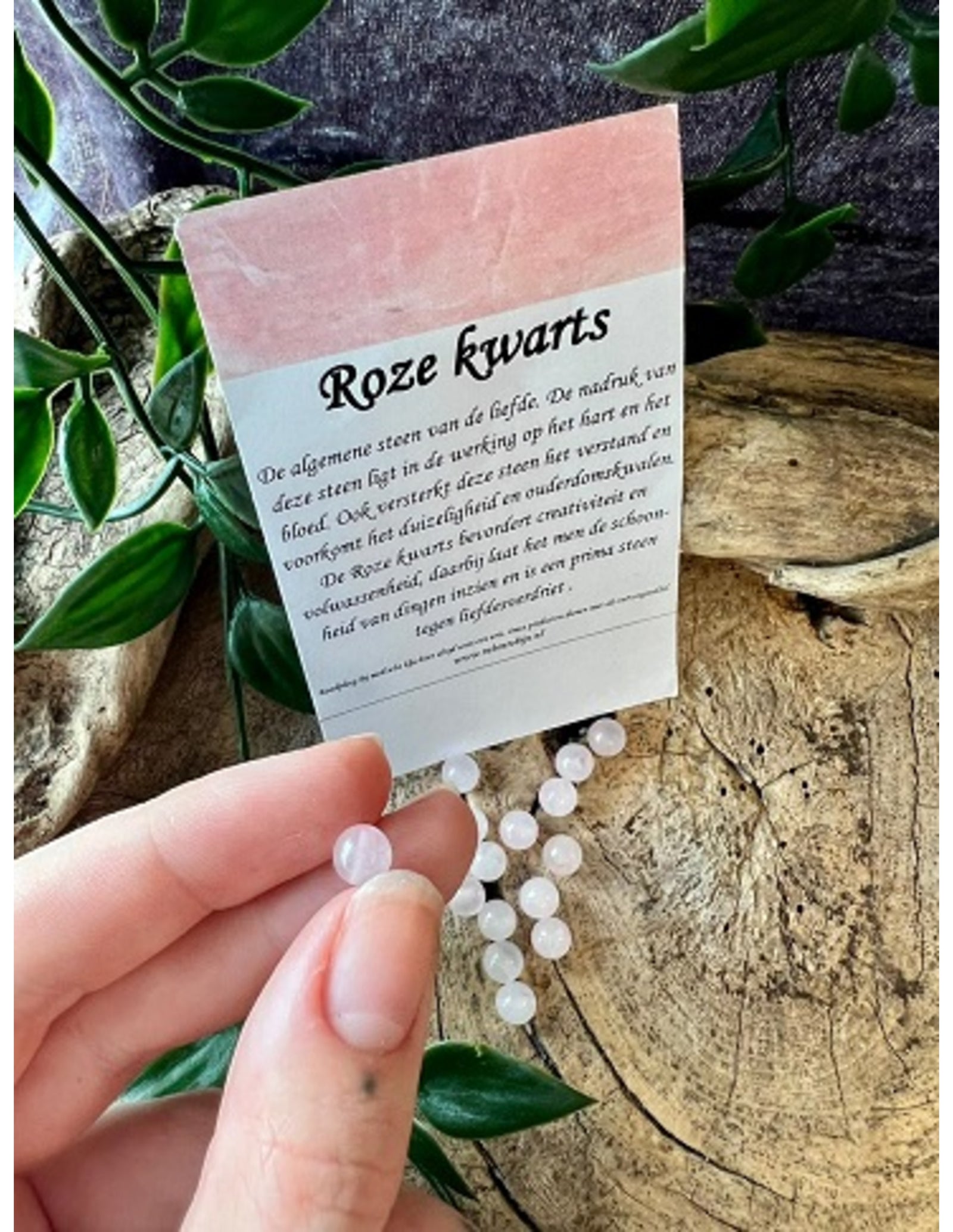 Roze kwarts kralen 6 mm - 15 st.