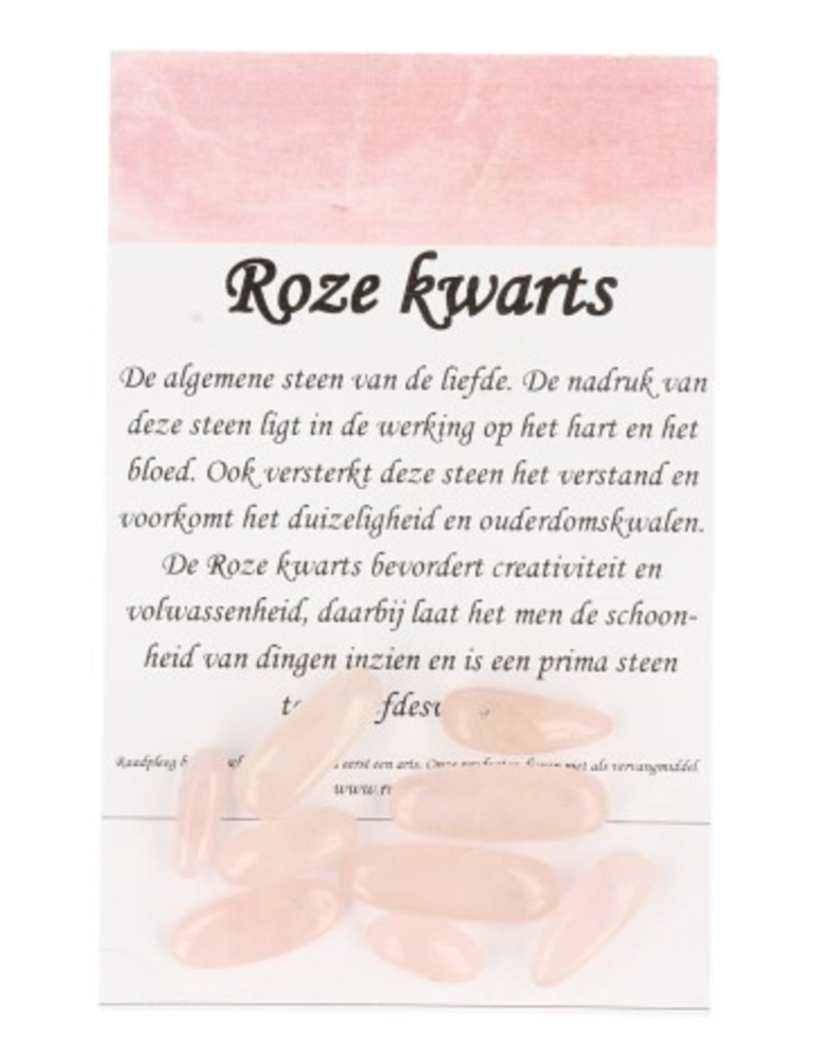 Roze kwarts kralen longdrop- 9 st.