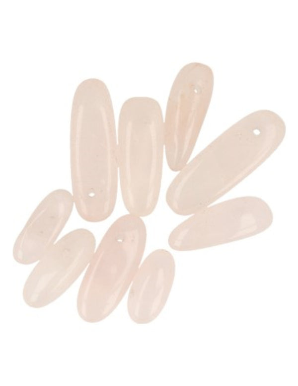 Roze kwarts edelsteen kralen longdrop- 9 st.
