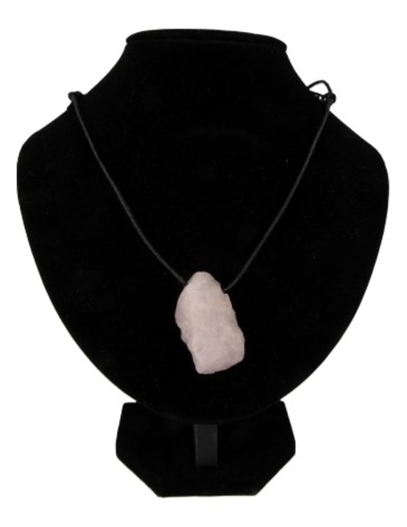 Roze kwarts ruwe hanger aan koord