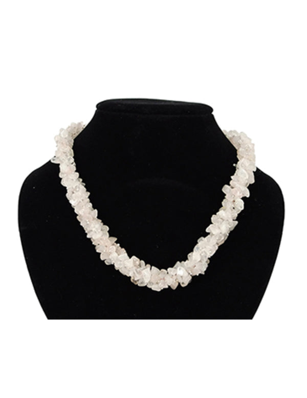 Roze kwarts edelsteen splitketting cluster