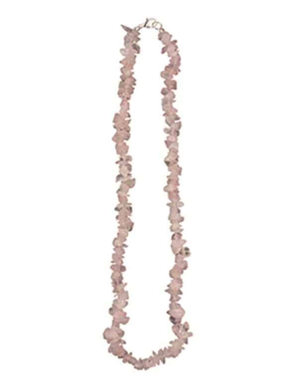 Roze kwarts edelsteen splitketting
