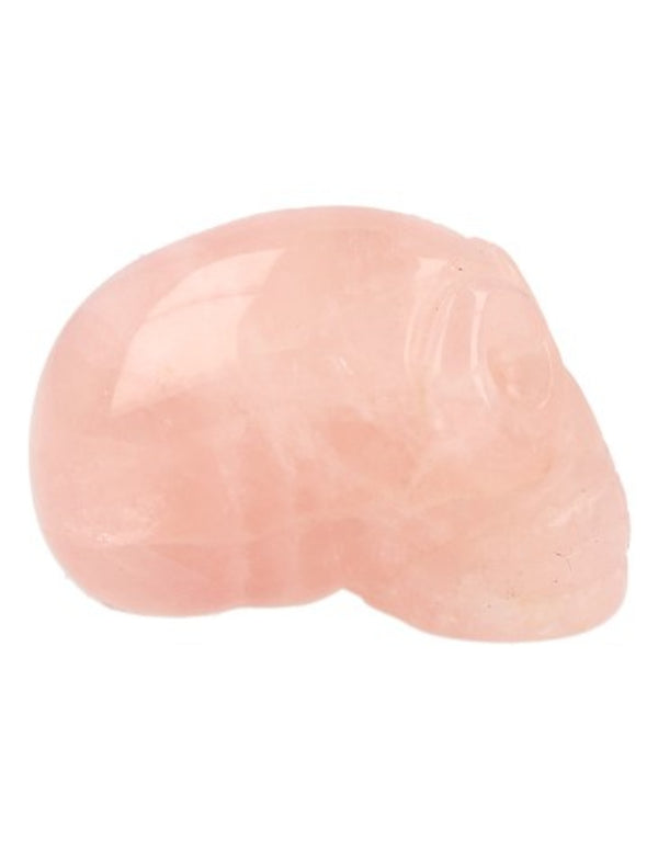 Roze kwarts traveler edelsteen schedel 40 mm