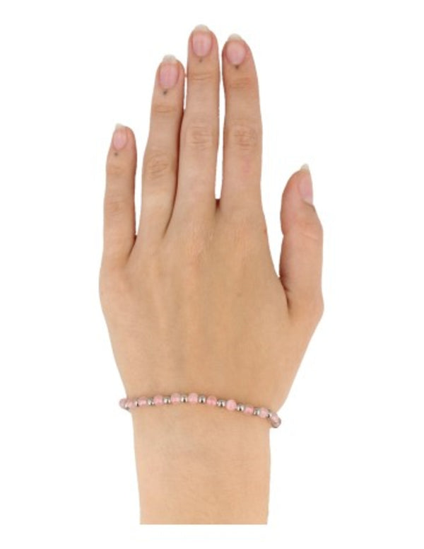 Rozenkwarts Ibiza love edelsteen armband