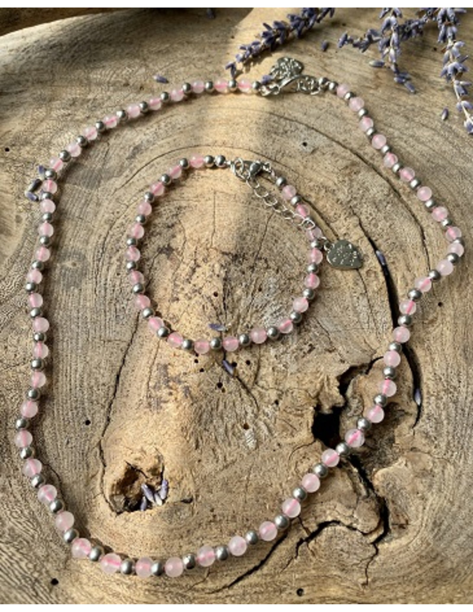Rozenkwarts Ibiza love ketting