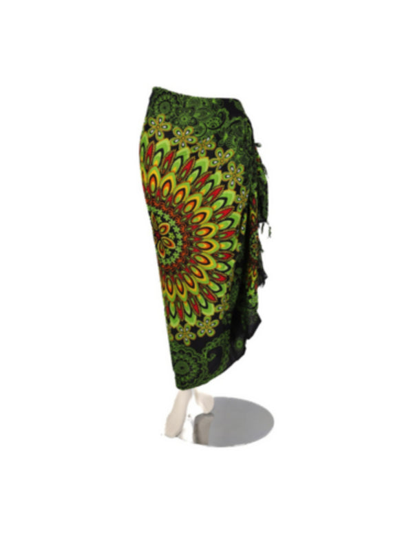 Sarong Bloemrijke Mandala - Groen - Pareo Saunadoek Wikkeljurk