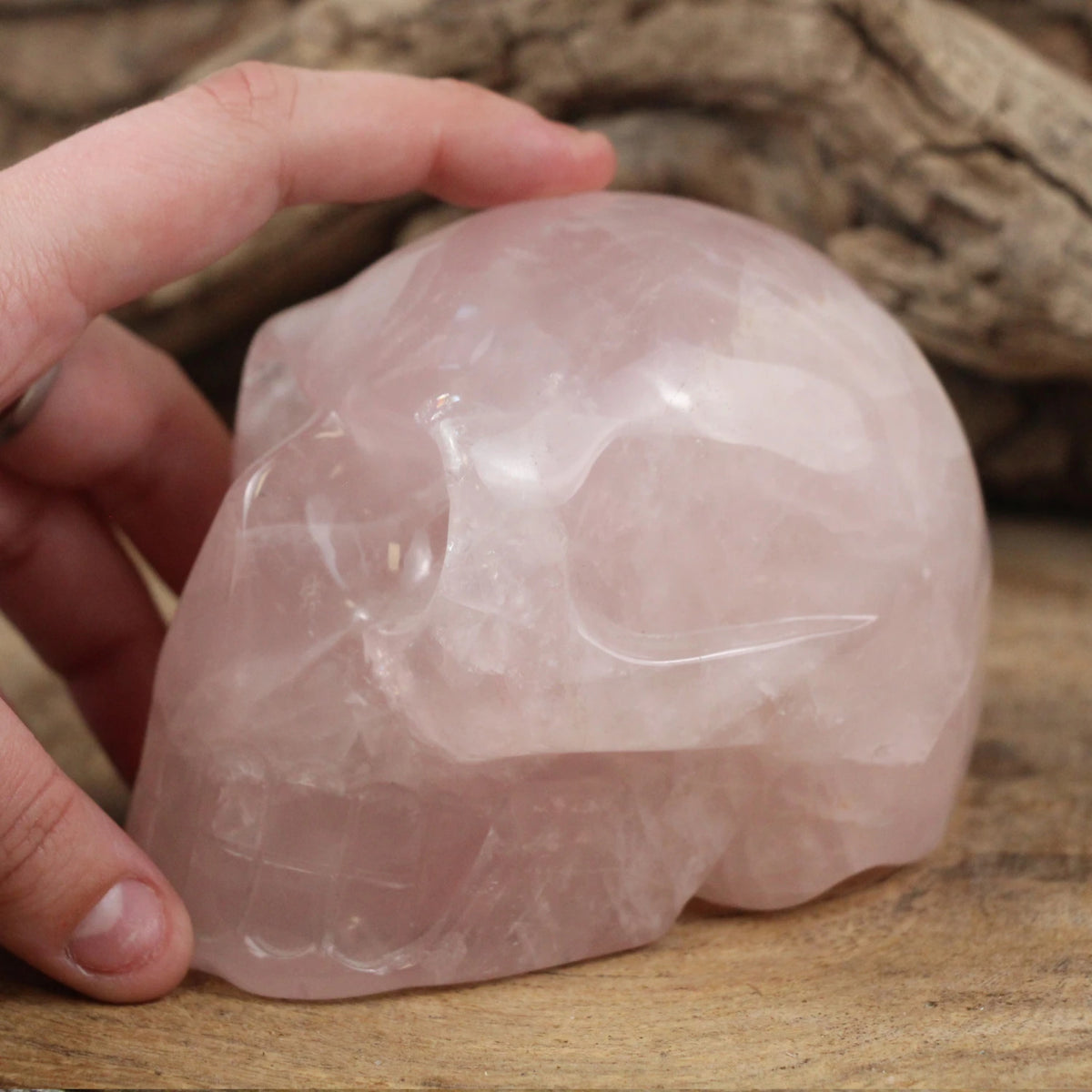 Schedel 11 cm Roze kwarts