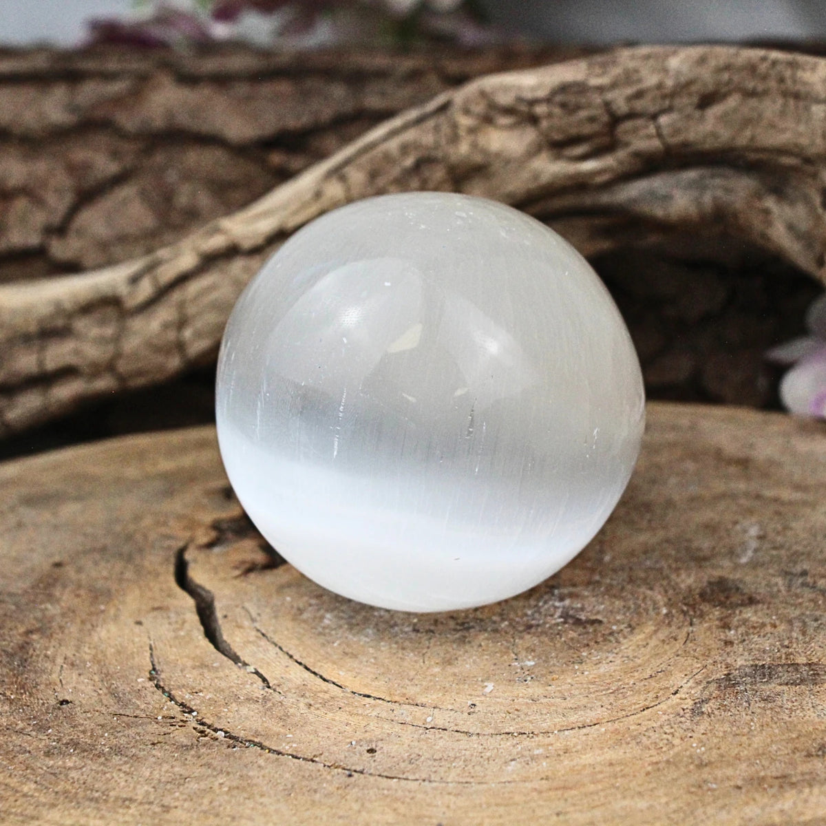 Seleniet 7-8 cm edelsteen bol