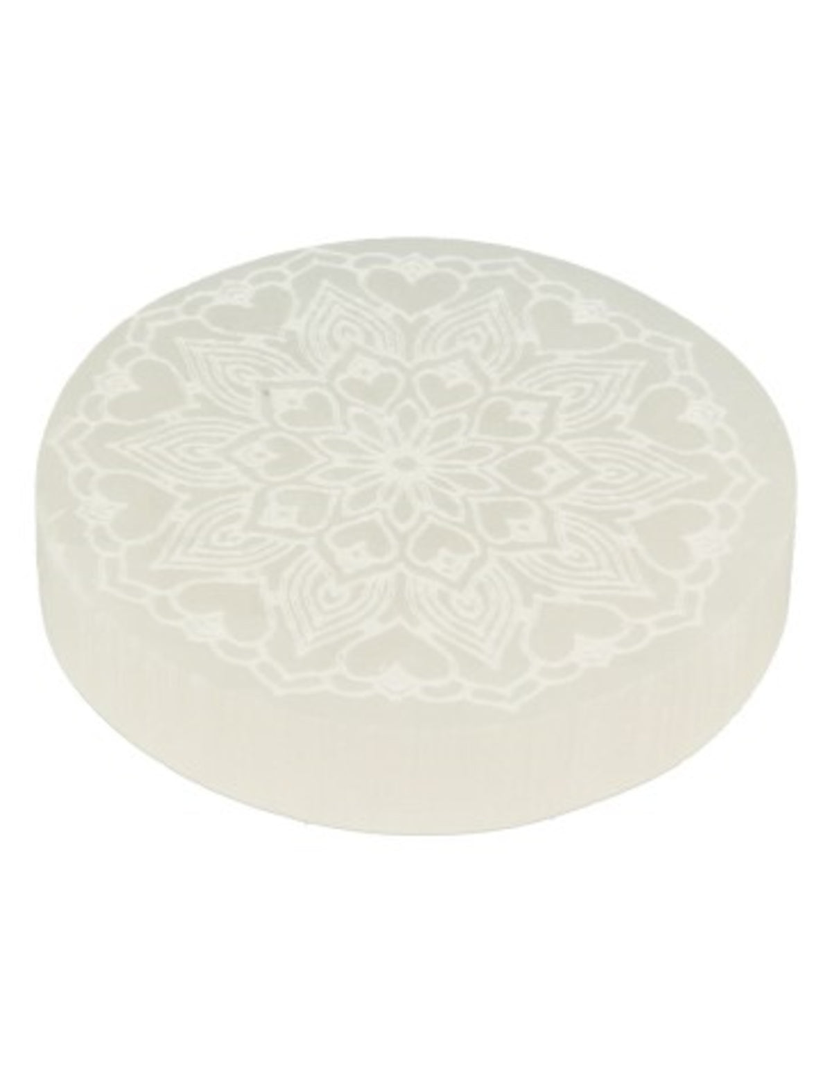 Seleniet oplaadsteen rond bloemhart model 1