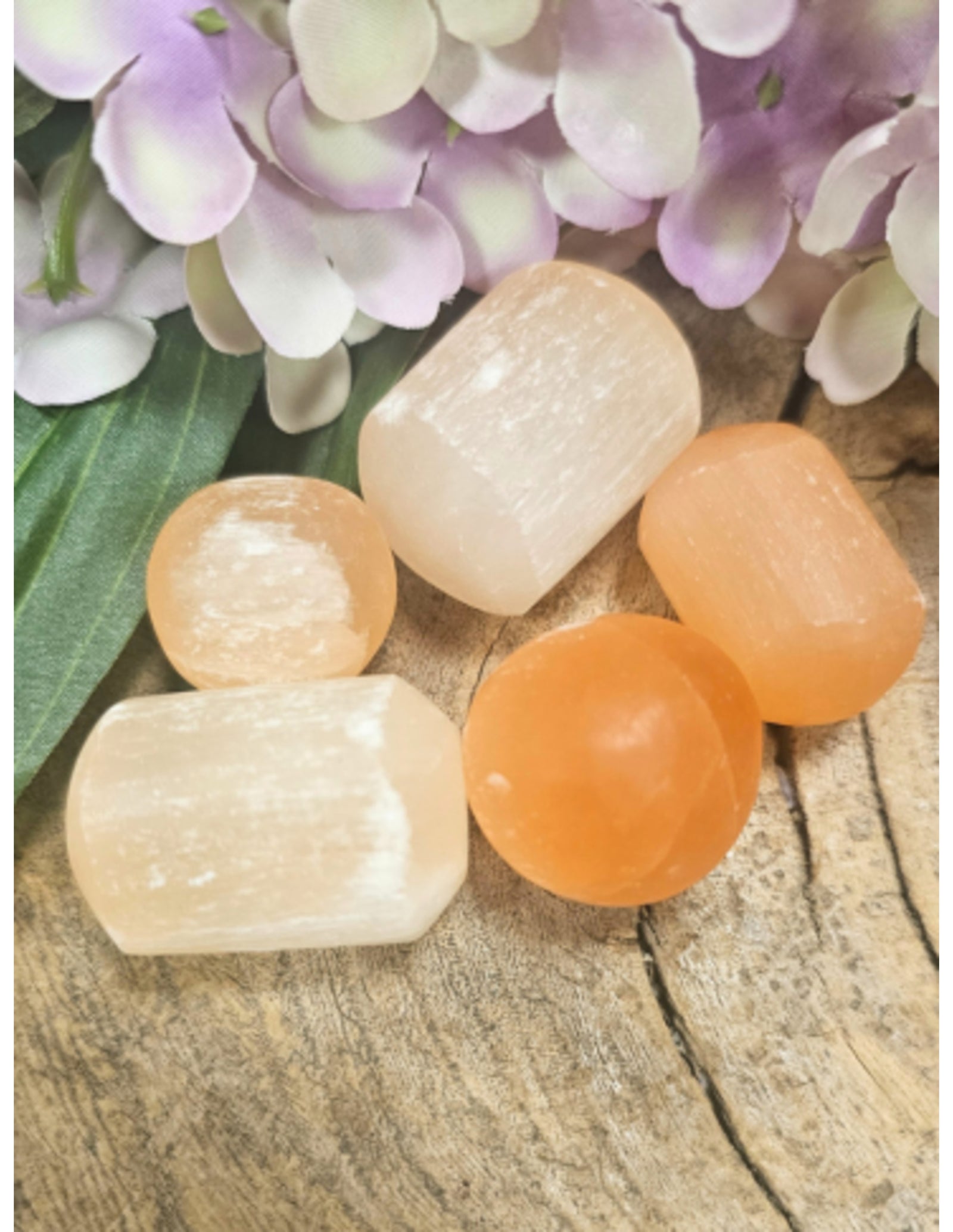 Seleniet oranje trommelstenen 100 gr. (mt3)