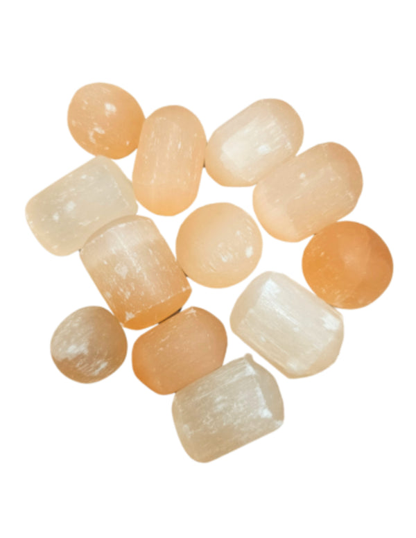 Seleniet oranje edelsteen trommelstenen 250 gr. (mt3)