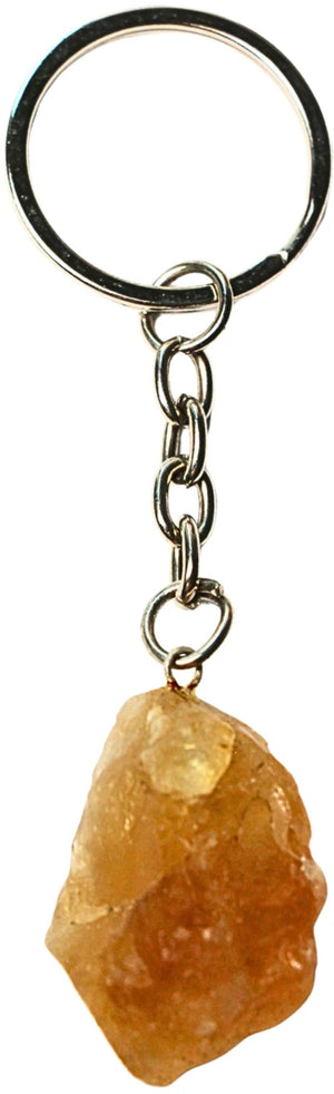 Sleutelhanger Citrien ruwe edelsteen (verhit)