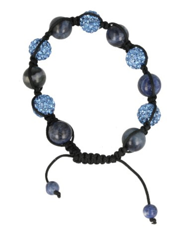 Sodaliet glitter shamballa edelsteen armband