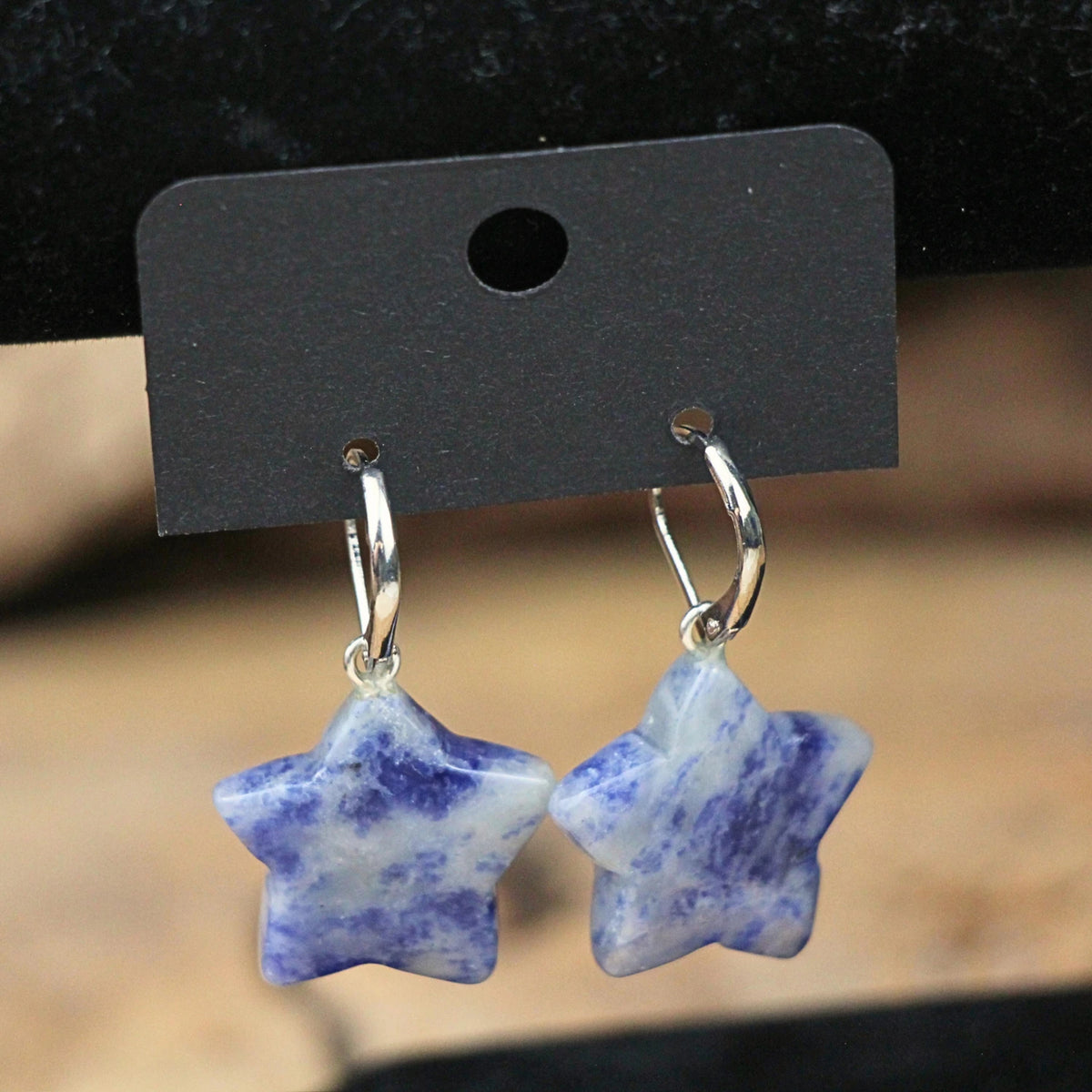 Sodaliet ster oorbellen - fashion jewelry