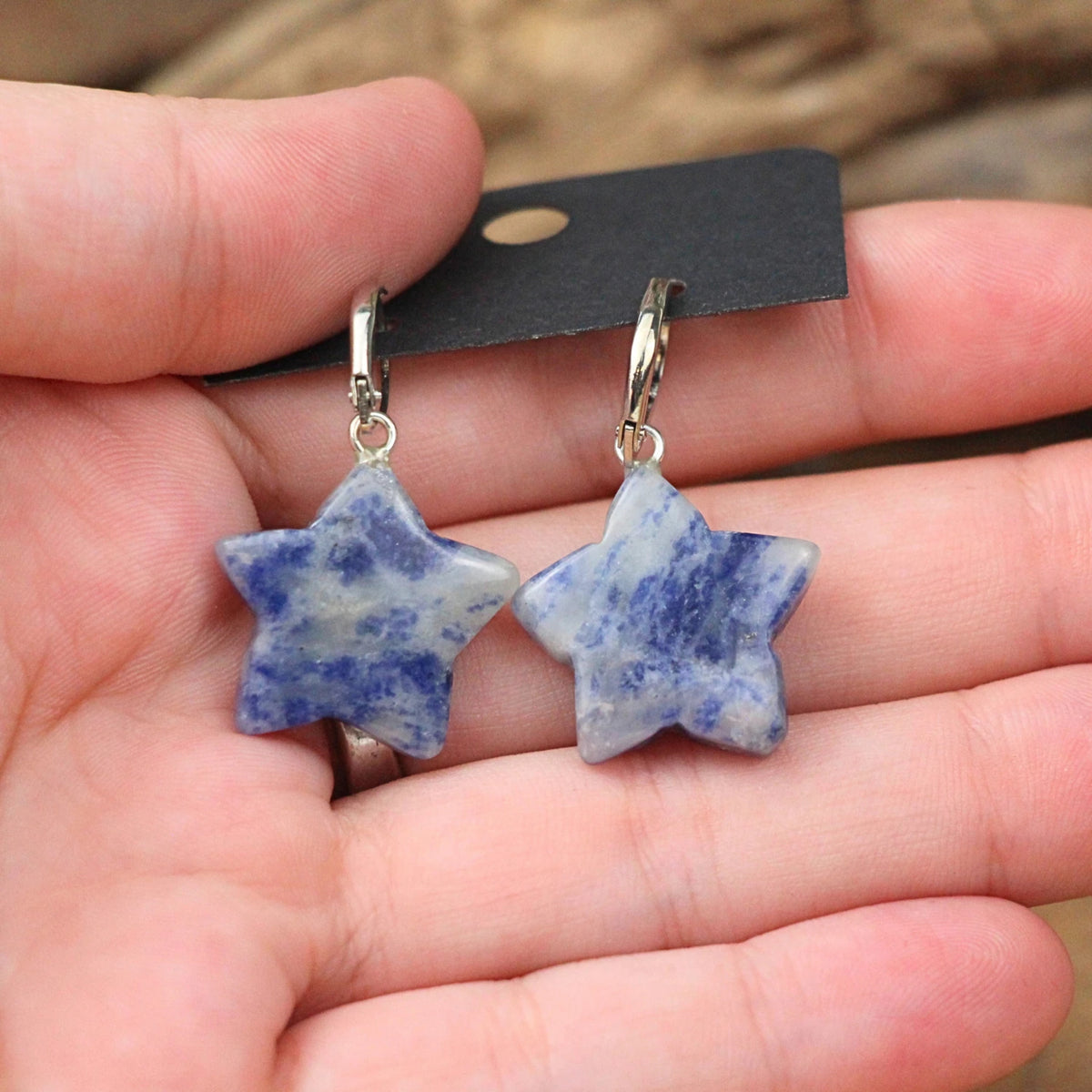 Sodaliet ster oorbellen - fashion jewelry