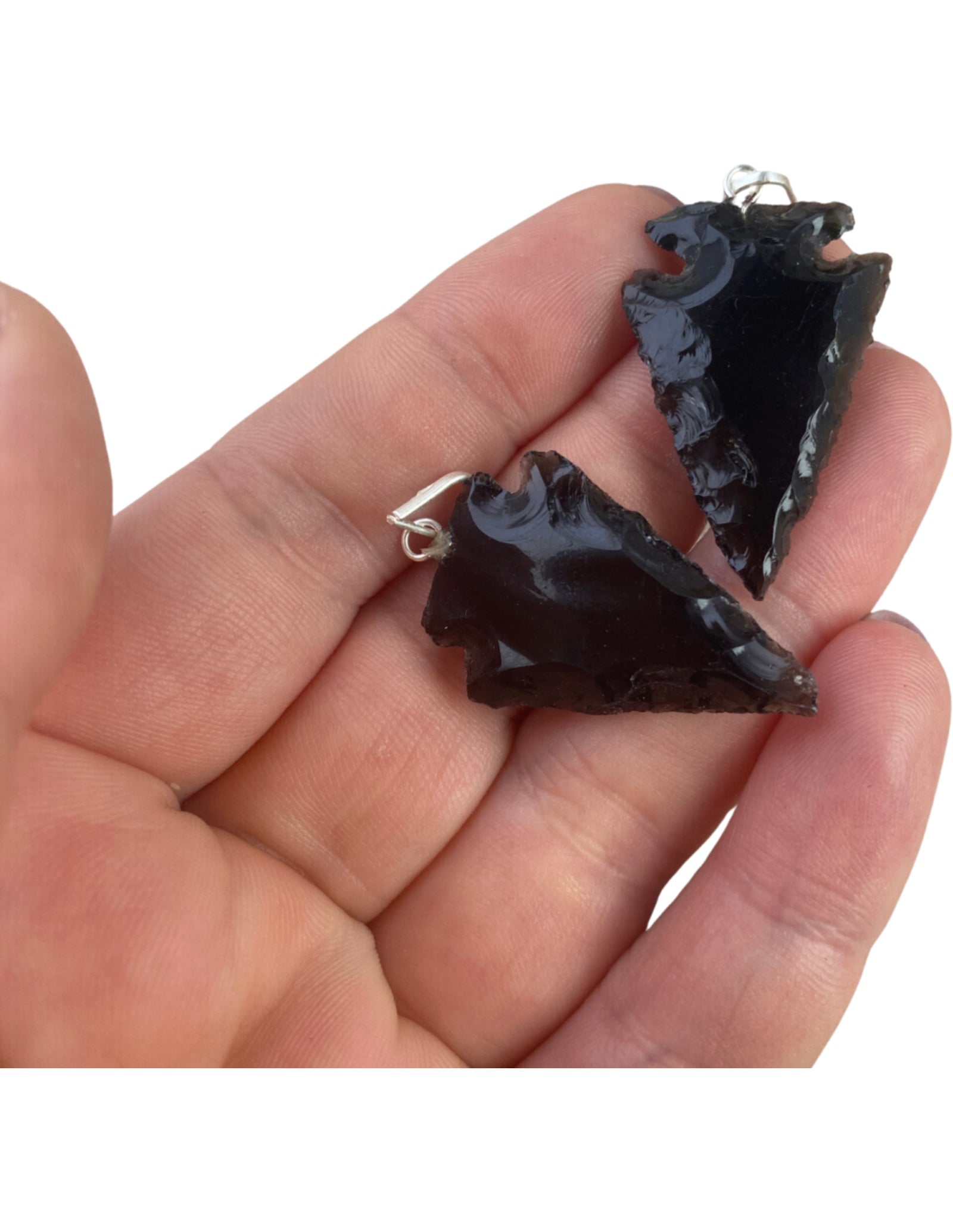Speerpunt hanger Obsidiaan Zwart