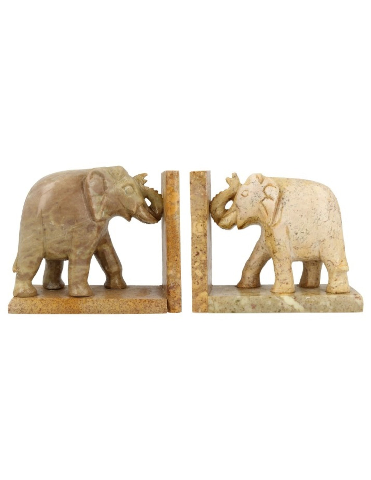 Speksteen olifant set boekensteunen 10 cm