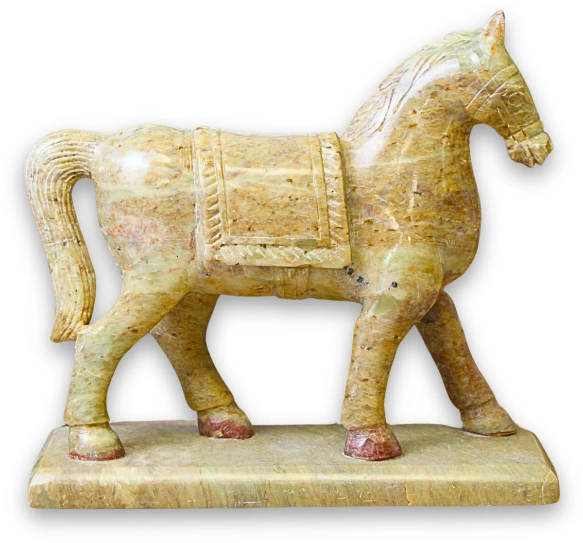 Speksteen paard staand 15 cm