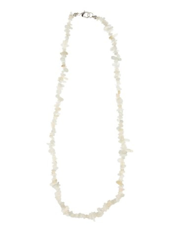 edelsteen splitketting Maansteen wit smal