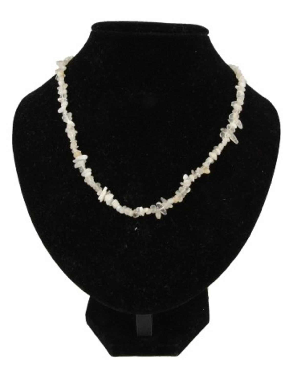Splitketting Maansteen wit smal