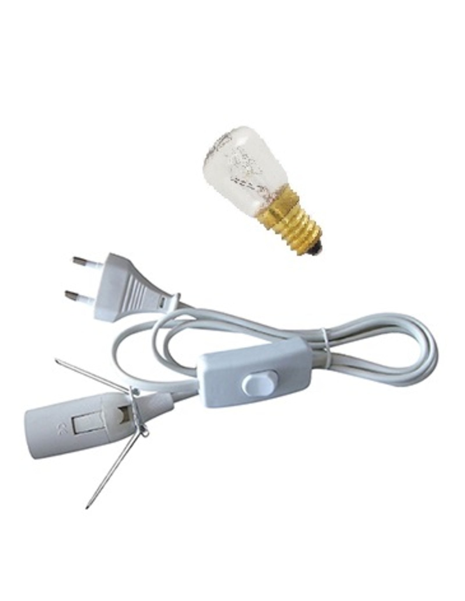 Stekkerlampje en kabel voor Zoutlamp - Verlichting - E14 fitting + snoer + lampje - Incl. Aan/Uit Schakelaar