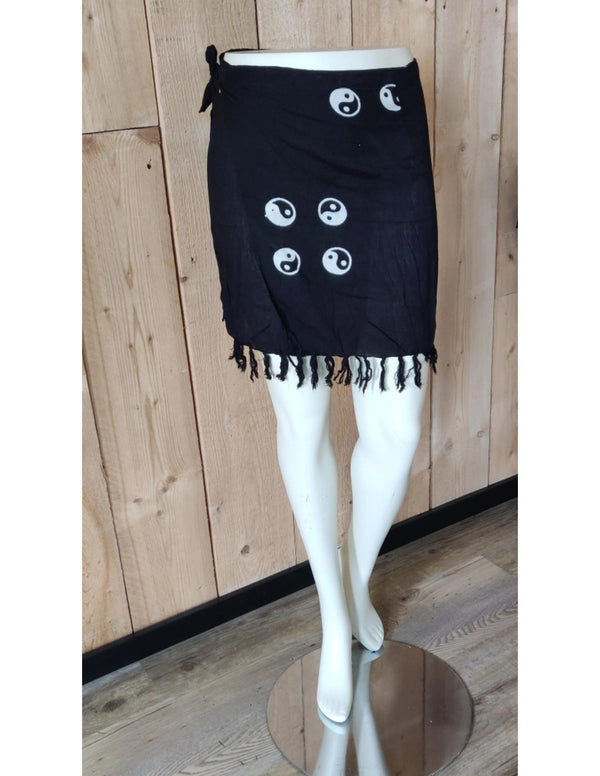 Strand rokje - zwart / wit - yin yang