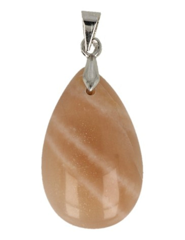 The drop of Maansteen oranje - Edelsteen Hanger