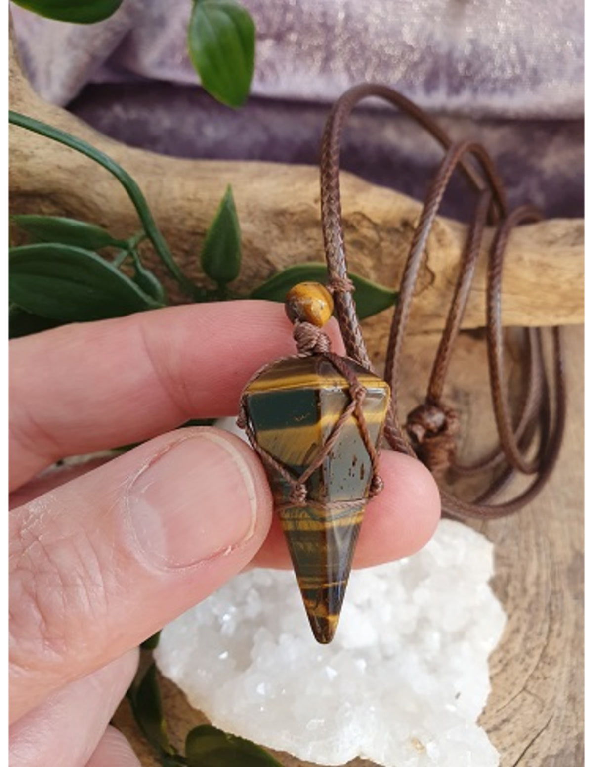 Tijgeroog ketting mannen cone