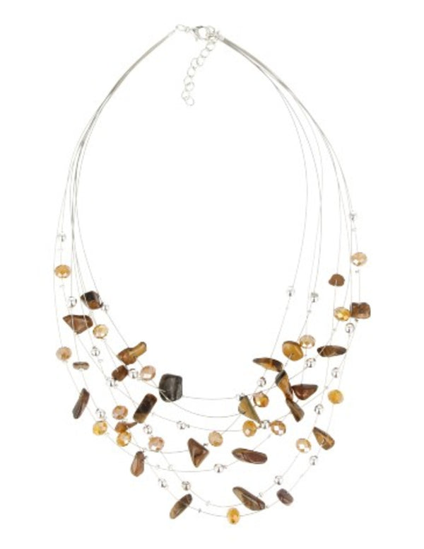 Tijgeroog multiwire edelsteen ketting