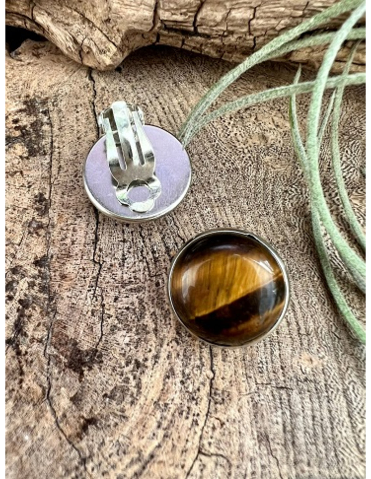 Tijgeroog oorclips 18 mm