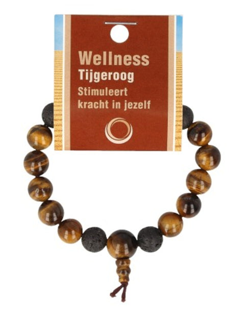 Tijgeroog powerbead mannen edelsteen armband 21 cm