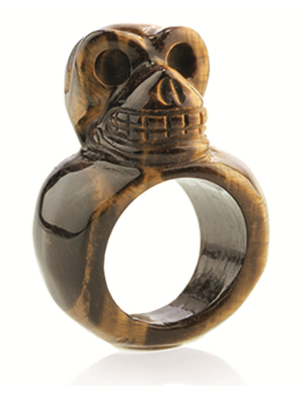 Tijgeroog schedel ring