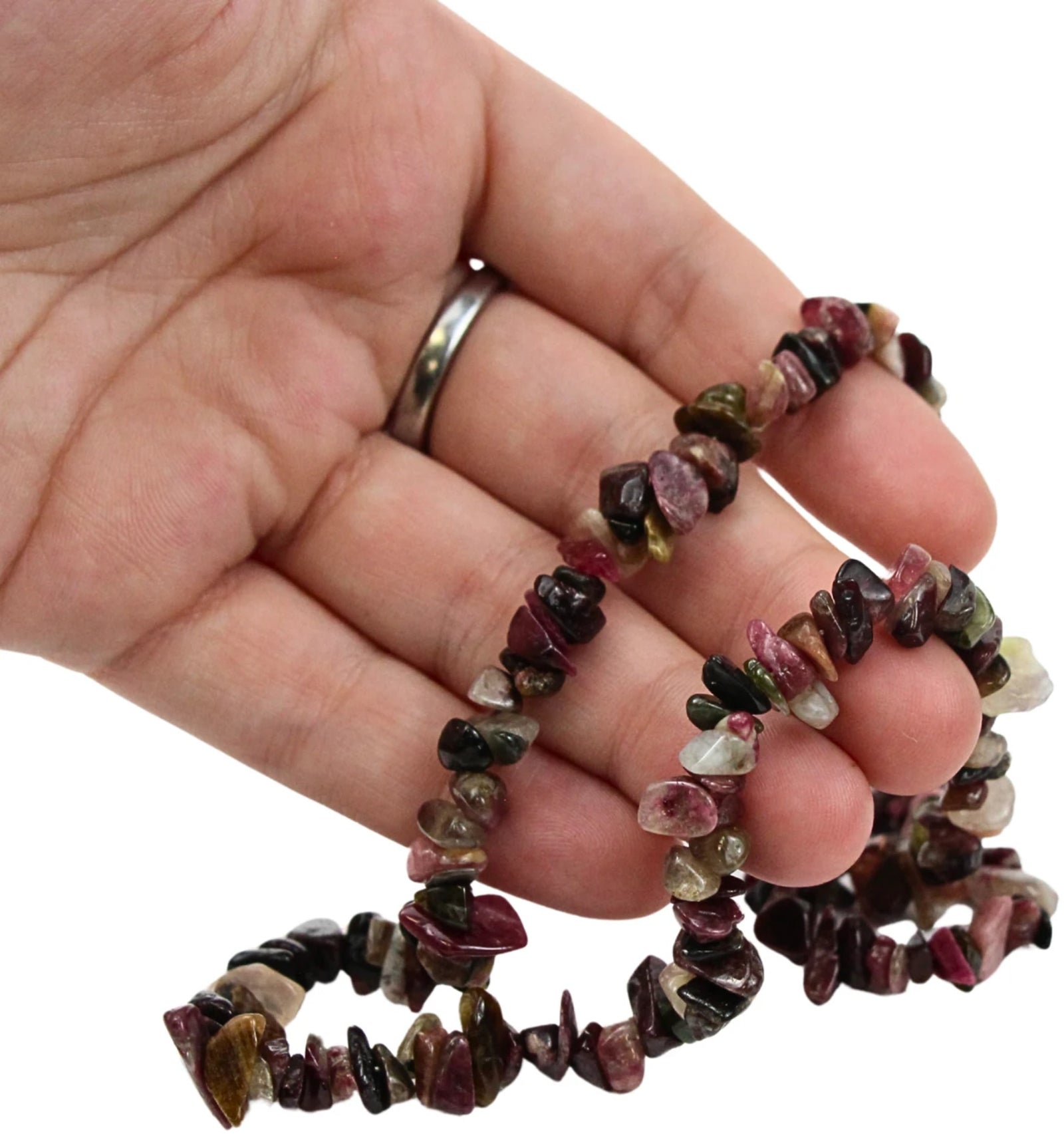 Toermalijn watermeloen splitketting (multi)
