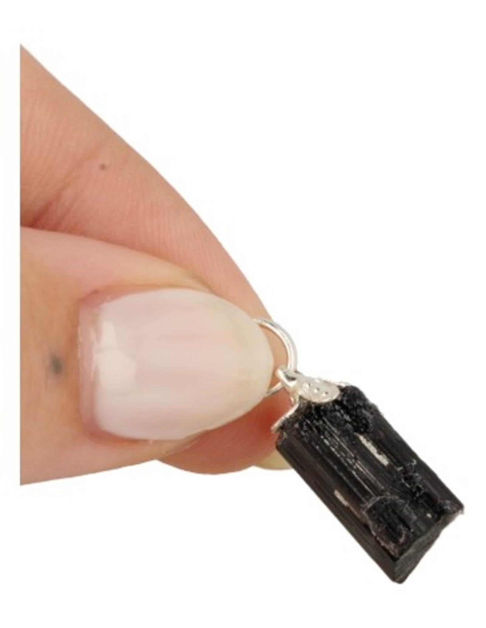 Toermalijn zwart ruw edelsteen hanger