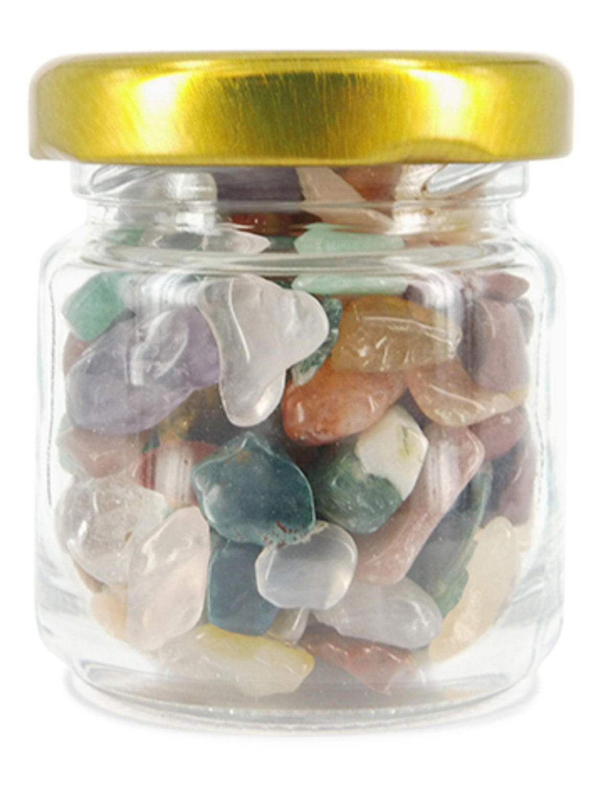 Trommelstenen mix in glas 60 gr