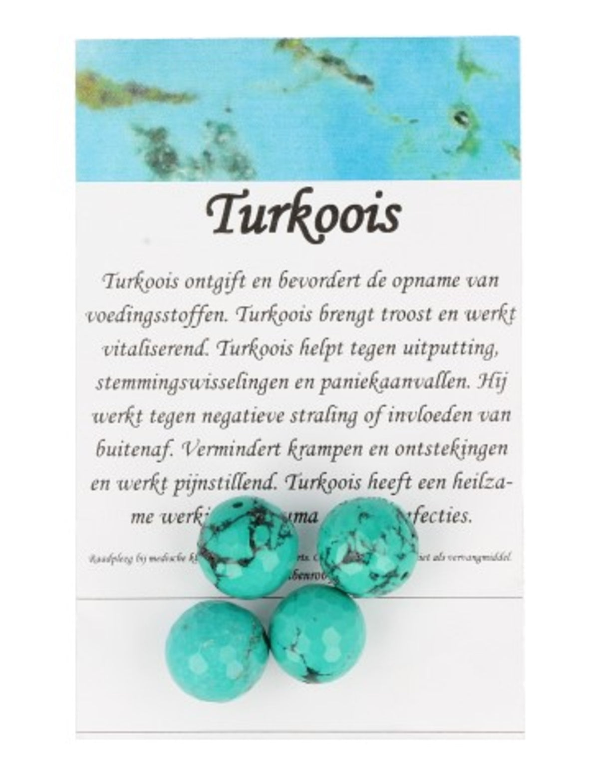 Turkoois kralen facet 14 mm - 4 st. (gekleurd)