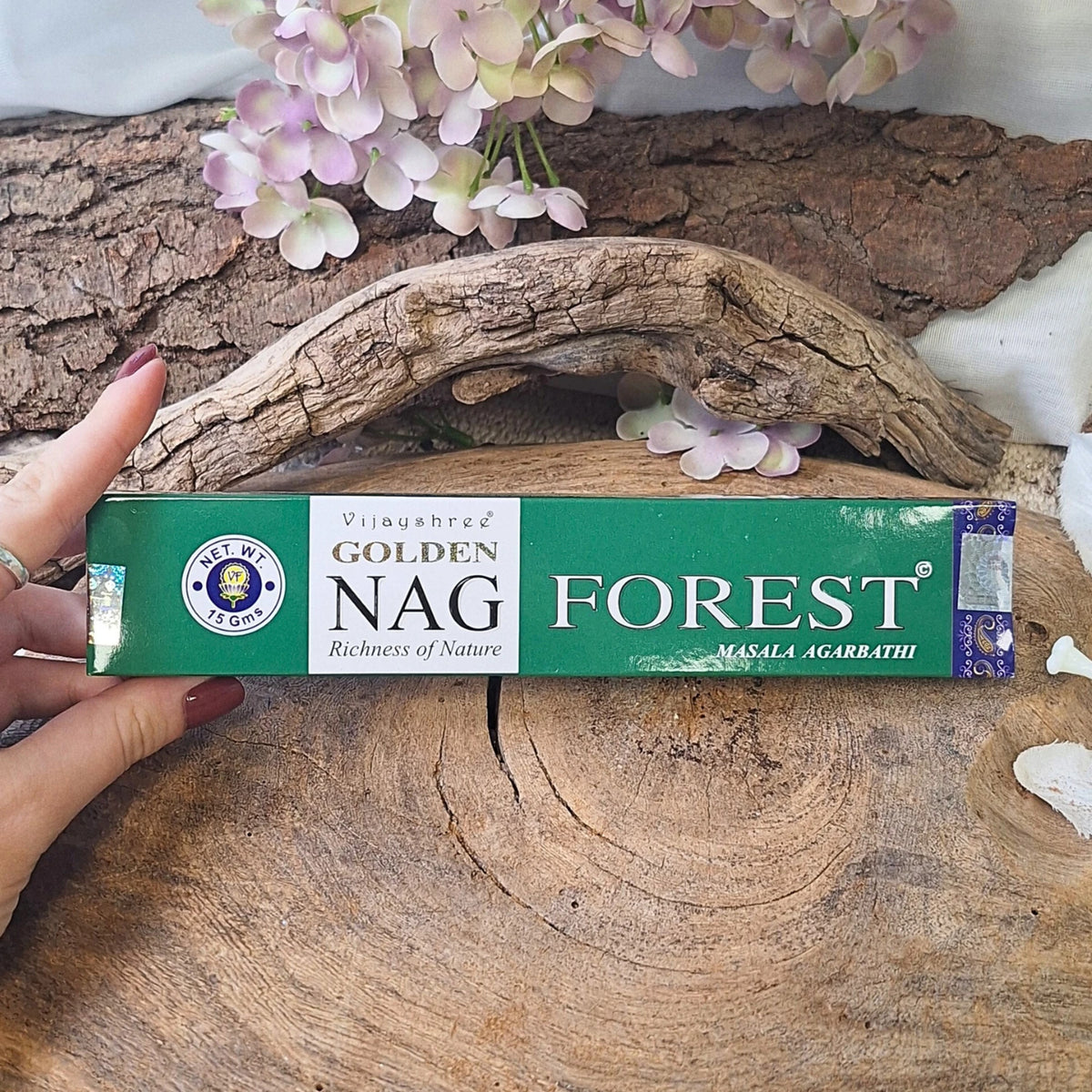 Vijayshree Golden NAG Forest Wierook Stokjes - pakje van 15 gram