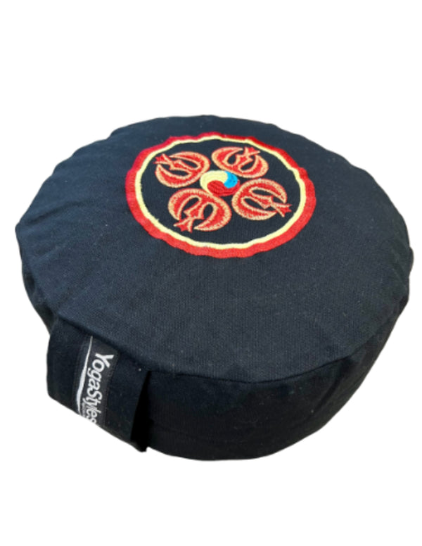 meditatiekussen Symbolic - dubbele vajra - zwart & rood