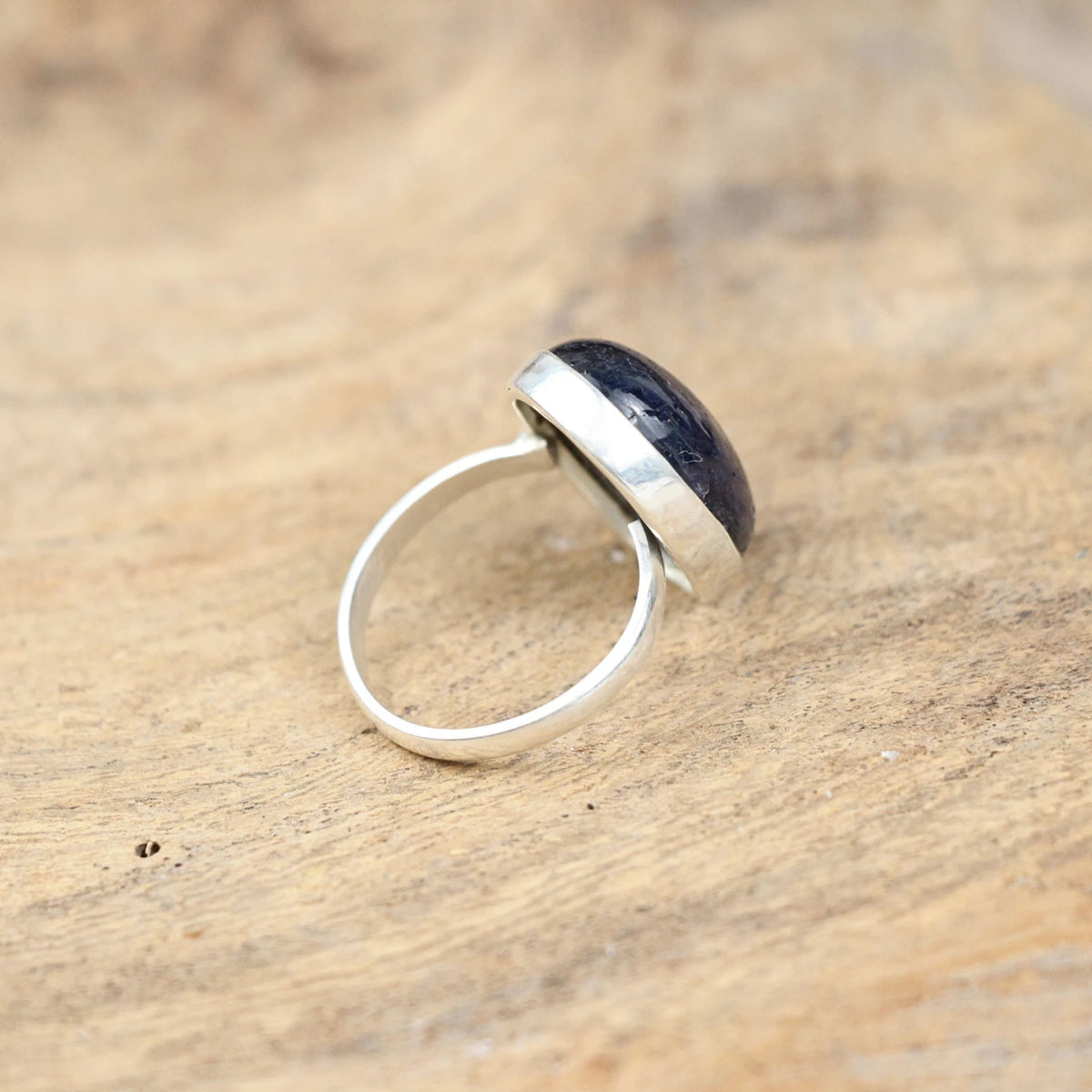 Zilveren ring Saffier verstelbaar