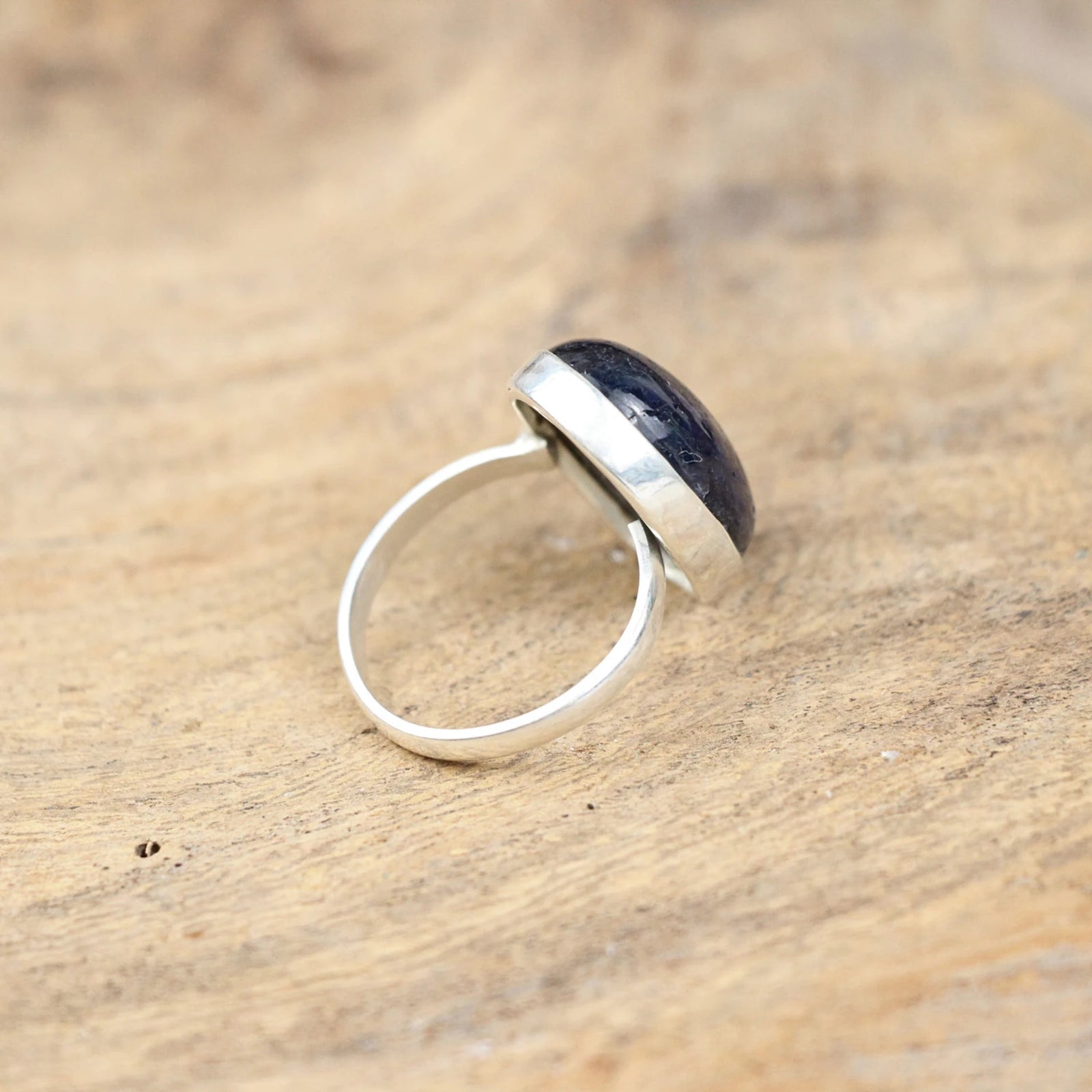 Zilveren ring Saffier verstelbaar